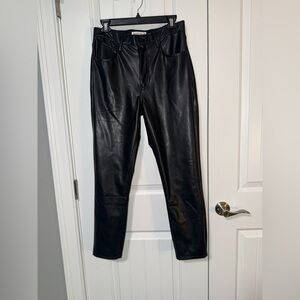 NWT Abercrombie & Fitch Black Straight Leg Pleather Jeans